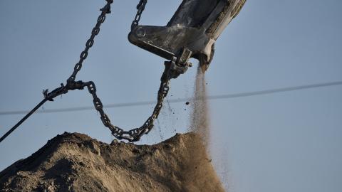 Bucket-wheel excavators mine rare earth materials on Ukrainian soil on February 25, 2025, in the Zhytomyr region of Ukraine. (Kostiantyn Liberov via Getty Images)