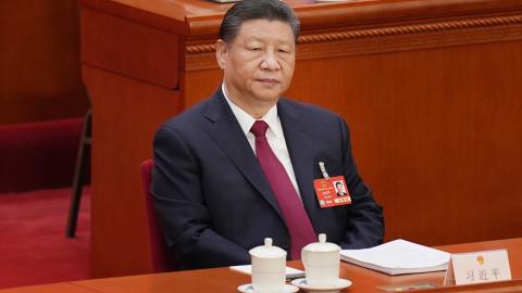President Xi Jinping attending the opening ceremony of the National People's Congress on March 5, 2025, in Beijing, China. (The Asahi Shimbun via Getty Images)