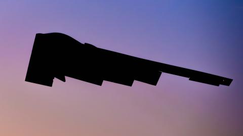 A U.S. Air Force B-2 Spirit aircraft departs Whiteman Air Force Base, Missouri, Oct. 2, 2025. The B-2 is capable of penetrating heavily defended air spaces and delivering conventional and nuclear munitions anywhere on the globe. (U.S. Air Force photo by Staff Sgt. Joshua Hastings)