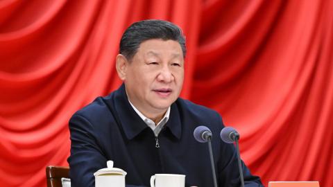 Chinese President Xi Jinping addresses the opening of a study session at the Party School of the CPC Central Committee National Academy of Governance on January 20, 2026. (Getty Images) Share to Twitter
