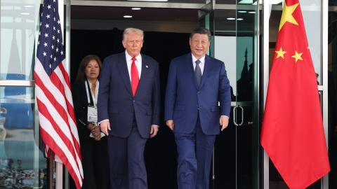 Chinese President Xi Jinping meets with U.S. President Donald Trump in Busan, South Korea, Oct. 30, 2025.