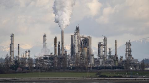 The Marathon Anacortes Refinery on March 8, 2022, in Anacortes, Washington. (David Ryder/Getty Images)