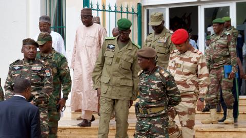 General Abdourahmane Tchiani, the head of Nigeia's presidential guard who declared himself the new leader of the country after a coup, in Niamey, Niger, on July 28, 2023. (Balima Boureima/Anadolu Agency via Getty Images)