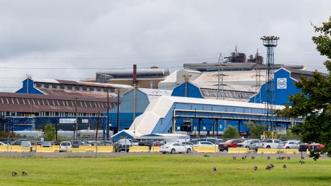 A view of US Steel's Great Lakes Steel Plant during a tour stop with community members and experts supporting a cleaner and more sustainable future for steel and automaking industries on September 12, 2023 in River Rouge, Michigan. (Photo by Aaron J. Thornton/Getty Images for Industrious Labs)