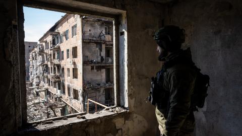 Ukrainian soldiers of 79th brigade are seen in the frontline city of Vuhledar as Russia-Ukraine war continues in Donetsk Oblast, Ukraine on March 12, 2024. (Photo by Wolfgang Schwan/Anadolu via Getty Images)