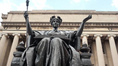 The Alma Mater sculpture at Columbia University in New York City. (Getty Images)