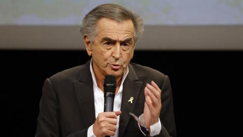 French philosopher and writer Bernard-Henri Levy speaks during an evening against the rise of antisemitism in Europe on June 3, 2024, in Paris. (Geoffroy Van Der Hasselt/AFP via Getty Images)