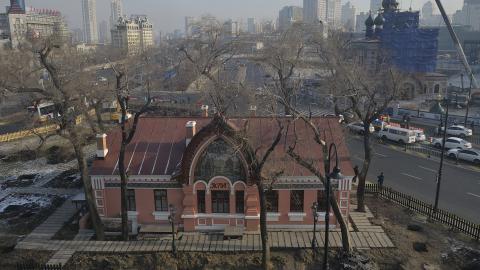 A general view of the Harbin Holy Iveron Icon Orthodox Church and orphanage on December 6, 2017, in Harbin, China. (Tao Zhang via Getty Images)