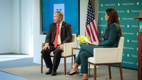 Congressman Doug Lamborn (R-CO) and Major General Heather Pringle, USAF (Ret.), discussed American hypersonic missile development with Hudson’s Rebeccah Heinrichs.