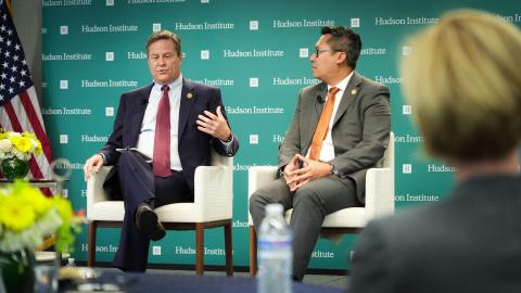 At a Hudson event, Congressmen Donald Norcross (D-NJ) and Vince Fong (R-CA) explained the importance of bipartisan consensus on defense procurement programs.