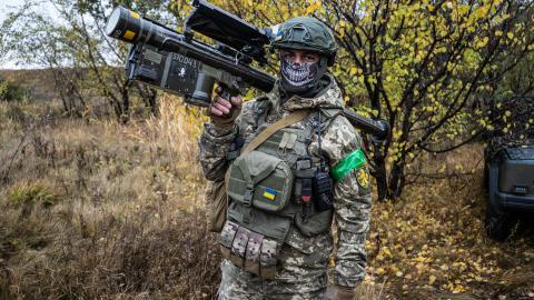 A Ukrainian anti-aircraft squadron guards the skies along the front lines in Donetsk Oblast, Ukraine, on October 19, 2024. (Fermin Torrano/Anadolu via Getty Images)