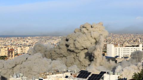 Smoke rises from an explosion during an Israeli airstrike in Beirut, Lebanon, on November 17, 2024. (AFP via Getty Images)