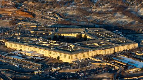 The Pentagon is seen from above. The Pentagon in Arlington, Virginia, is the U.S. Department of Defense headquarters and one of the world's largest office buildings. Built during World War II, it symbolizes U.S. military power. Despite its vast size, its layout allows travel between points in under 10 minutes, and it houses a memorial for 9/11 victims. (Photo by Jen Golbeck/SOPA Images/LightRocket via Getty Images)