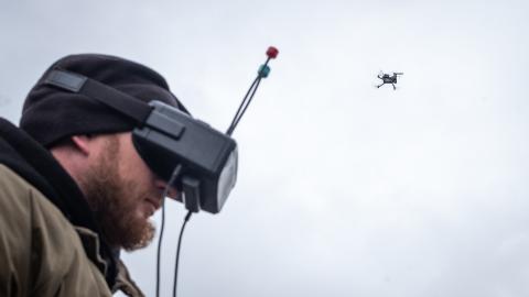 Ukrainian soldiers receive training in trench digging, medical care, and drone operations in Kurakhove, Ukraine, on January 16, 2025. (Wolfgang Schwan via Getty Images)