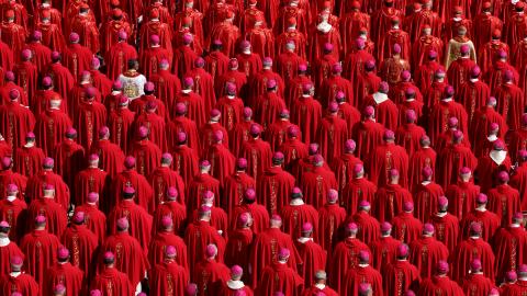 Cardinals attend the funeral of Pope Francis in St. Peter’s Square on April 26, 2025, in Vatican City. (Dan Kitwood/Getty Images)