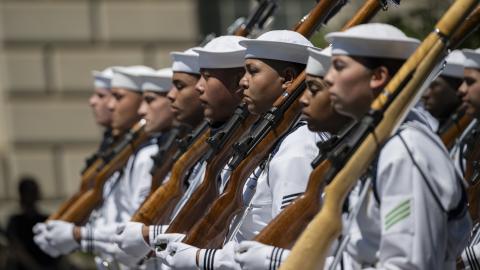 People attend the National Memorial Day Parade in Washington, DC, on May 26, 2025. (Celal Gunes via Getty Images)