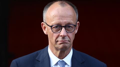 German Chancellor Fredrich Merz during his meeting with Polish Prime Minister Donald Tusk in Warsaw, Poland, on May 7, 2025. (Jakub Porzycki via Getty Images)