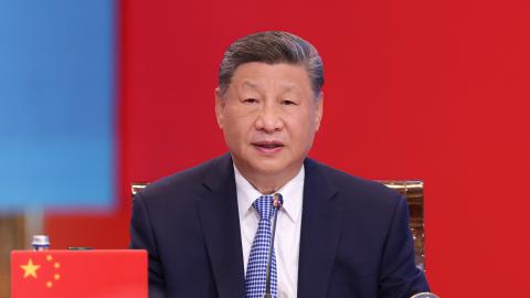 Chinese President Xi Jinping delivers a keynote speech during the second China–Central Asia Summit in Astana, Kazakhstan, on June 17, 2025. (Huang Jingwen via Getty Images)