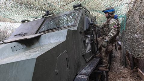 Ukrainian soldier prepares a Bohdana artillery near Toretsk, Ukraine, on July 20, 2025. (Diego Herrera Carcedo via Getty Images)