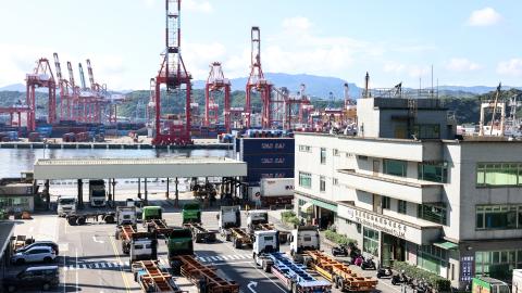 A general view of the shipping port in Keelung, Taiwan, on August 1, 2025. (I-Hwa Cheng via Getty Images)