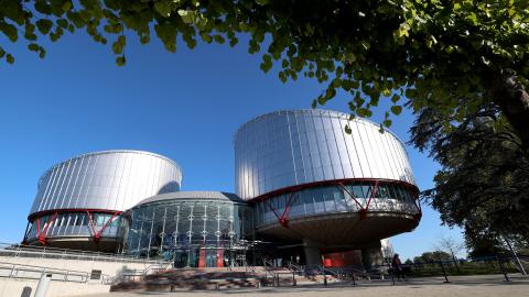 Outside view of the European Court of Human Rights in Strasbourg, France, on September 27, 2023. (Getty Images)