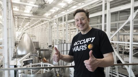 Elon Musk is photographed at Space X in Brownsville, Texas (Photo by Marvin Joseph/The Washington Post via Getty Images)