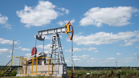 Oil pumping units are seen in Tatarstan, Russia, on July 14, 2025. (Getty Images)