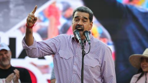 Nicolas Maduro speaks during an event on February 27, 2025, in Caracas, Venezuela. (Getty Images)
