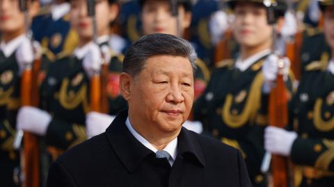 China's President Xi Jinping during a welcoming ceremony at the Great Hall of the People in Beijing on November 12, 2025. (Getty Images)