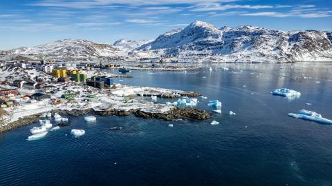 Icebergs float near Nuuk, Greenland, on March 11, 2025. (Getty Images)