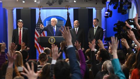 Caption President Donald Trump speaks during a press briefing on tariffs at the White House on February 20, 2026, in Washington, DC. (Getty Images) Share to Twitter