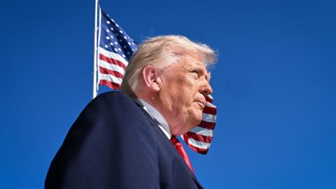 President Donald Trump speaks to the media as he prepares to depart from the White House on April 11, 2026 in Washington, DC. The President was on his way to Florida and was scheduled to attend a UFC event. (Photo by Matt McClain/Getty Images)