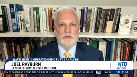 Joel Rayburn, senior fellow at the Hudson Institute, joined NTD to discuss President Donald Trump’s objectives and successes in the early days of Operation Epic Fury in light of the president’s expected address to the nation on Wednesday evening, and to assess the accomplishments of the operation.  Rayburn says he doesn’t believe the Iranian regime can continue to suppress the people of Iran after being devastated on a military level and suffering such degradation of its leadership.  He also discussed Secre