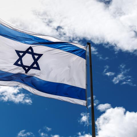 An Israeli flag flies in Munich, Germany, on July 22, 2025. (Getty Images)