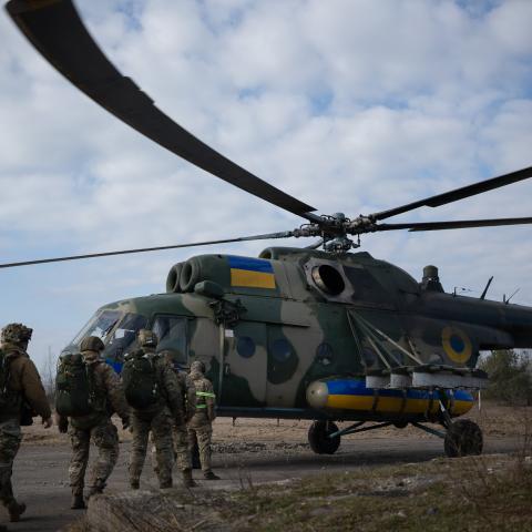 krainian paratroopers head to the Mil Mi-8 helicopter to practice parachute jumps at a training ground on March 27, 2026 in Unspecified, Ukraine. The development of drones and robotic systems on the battlefield is increasingly affecting the conduct of modern warfare. Parachuting in open terrain has become ineffective and too dangerous both due to the large number of reconnaissance drones and the latest air defense systems. The advance is now happening differently: strike drones are the first to go. And the 